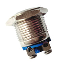 16mm Waterproof Self-reset Momentary Push Button Silver Screw Contact Switch