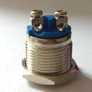 16mm Waterproof Self-reset Momentary Push Button Silver Screw Contact Switch