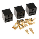 3 Pieces 5 Pin Automotive Relay Socket Holder Connector With Terminals 40A