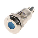 10mm 12V Metal Indicator Light Blue LED ~Flat Head