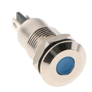 10mm 12V Metal Indicator Light Blue LED ~Flat Head