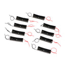pack of 9Pcs Plastic Case Holder Storage Box Cover for 18650 Button Top Single Battery Black with Wire Leads