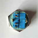 LED Blue Light Momentary Push Button Switch, 1NO 1NC Stainless Steel Suitable for 25mm Mounting Hole