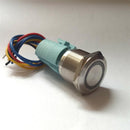 LED Blue Light Momentary Push Button Switch, 1NO 1NC Stainless Steel Suitable for 25mm Mounting Hole