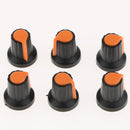 30 Pieces Plastic Knobs Hats for 6mm Shaft Potentiometers 5-Colors WH148 AG2