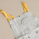 Heat Resistant 90x60cm White Leather Weld Proctective Apron with Pockets Splatter Resistant