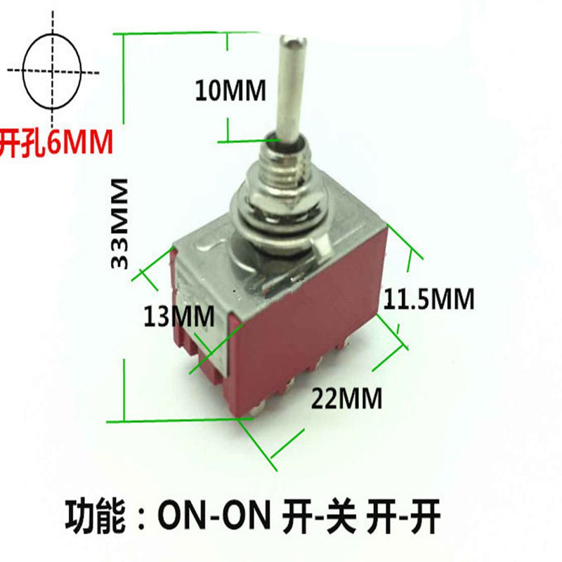 1 Pieces 2A250V 5A125V MTS-402 Position Terminal Latching Mini Toggle Switch 6mm