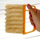 Venetian Blind Shutter Brush Window Air Conditioner Duster Dirt Cleaner Orange Handle + Orange Brush