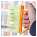 Venetian Blind Shutter Brush Window Air Conditioner Duster Dirt Cleaner Orange Handle + Orange Brush