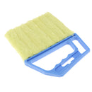 Venetian Blind Shutter Brush Window Air Conditioner Duster Dirt Cleaner Blue Handle + Yellow Brush