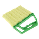 Venetian Blind Shutter Brush Window Air Conditioner Duster Dirt Cleaner Green Handle + Yellow Brush