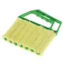 Venetian Blind Shutter Brush Window Air Conditioner Duster Dirt Cleaner Green Handle + Yellow Brush