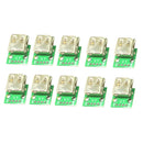 10 Piece USB 2. 0 Head To DIP Angle Plug 4P Inline Female Socket Connector