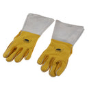 1 Pair Of Soft Artificial Cowhide Welding Protective Gloves Fireproof Worker