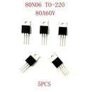 5Pcs TO-220 80A 60V N-Channel Field Effect Tube