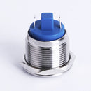 19mm 12V Metal Indicator Light Blue LED ~Flat Head