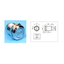 12mm 250V Resetable Stop Push Button Power Switch Flat