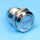 12mm 250V Resetable Stop Push Button Power Switch Flat