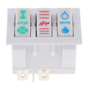 New KCD3 250V 16A 20A LED Triple Rocker Switch 3-Switches 8-Pins 40x34x30mm