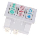 New KCD3 250V 16A 20A LED Triple Rocker Switch 3-Switches 8-Pins 40x34x30mm