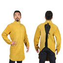 Leather Welding Jackets 100CM Length Long Welding Apron, Flame Resistant Welder Clothes Coat with Sleeves, Wear-resistant Anti-scald Welding Cape