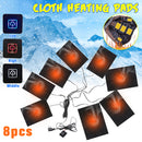 USB Electric Clothes Heating Pad,Carbon Fiber Heated Clothes Pad Adjustable Third Gear Mat Sheet Heater 8-in-1 for Outdoor Winter Camping