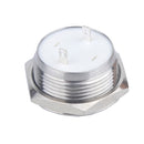 1PCS Waterproof Momentary Push Button, Resetable Stainless Steel Push Button Switch for 19mm Thread Diameter, 1NO, Silver