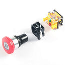 1 Piece LA22B-11ZS Emergency Stop Latching Switch Red Push Button Switch Using High Purity Silver Point