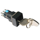2 Position Key Operated Rotary Switch Push Button with 2 Keys 16mm Mount LA16-16Y-11Y/2