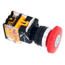 Emergency Stop Latching Switch Mushroom Head Push Button Switch Using High Purity Silver Point