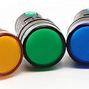 Indicator Lights AC 220V, Green LED, Flush Panel Mount 16mm