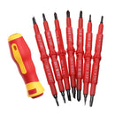 1 Set 8-Piece Multi-functional Electrician Screwdriver Insulated Screwdriver Plastic 18.5x15x4cm