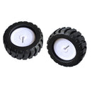 2 Pieces D Axis Smart Robot Tracker Car Rubber Wheels Replacement Accessories with Flexible Steering