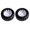 2 Pieces D Axis Smart Robot Tracker Car Rubber Wheels Replacement Accessories with Flexible Steering