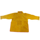 Heavy Duty Leather Welding Work Apron with Long Sleeves Heat Resistant & Flame Resistant BBQ Apron, Adjustable, Yellow