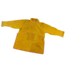 Heavy Duty Leather Welding Work Apron with Long Sleeves Heat Resistant & Flame Resistant BBQ Apron, Adjustable, Yellow