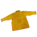 Heavy Duty Leather Welding Work Apron with Long Sleeves Heat Resistant & Flame Resistant BBQ Apron, Adjustable, Yellow