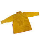 Heavy Duty Leather Welding Work Apron with Long Sleeves Heat Resistant & Flame Resistant BBQ Apron, Adjustable, Yellow