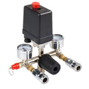 Air Compressor Pressure Control Switches with Pressure Regulator Gauge Safety Valve Fitting Set ~ 90-120PSI, 5-8BAR, Black