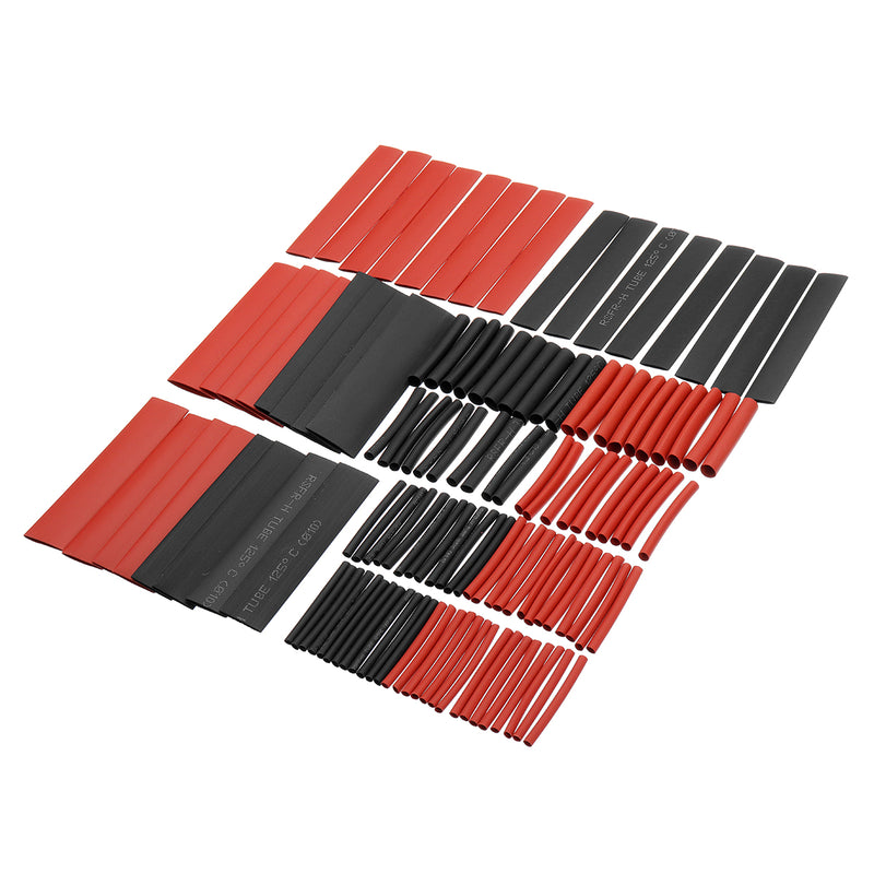 127Pcs Black&Red Weatherproof Heat Shrink Tube Sleeving Tubing Tube Assortment Kit