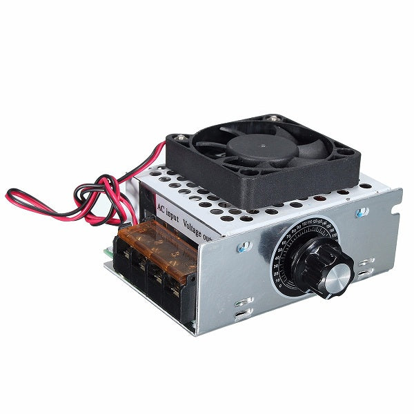 AC 220V 4000W SCR Electric Voltage Regulator Dimmer Temperature Motor Speed Controller With Fan