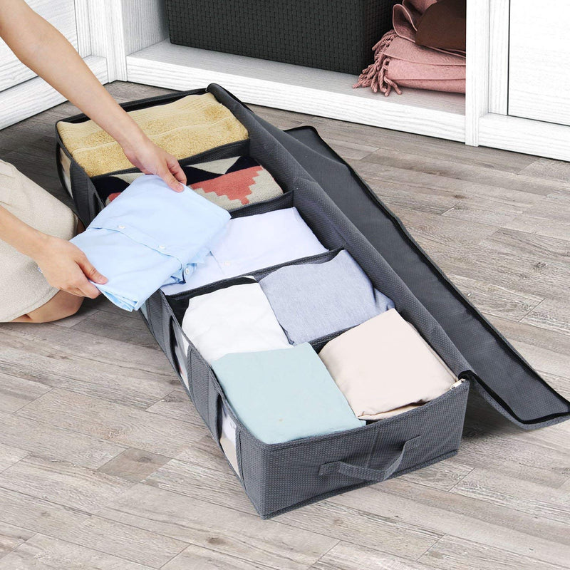 Large Capacity Under Bed Storage Bag with 5 Clear Window for Clothing Shoes Blankets Clothes Storage Bag