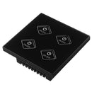 KTNNKG UK WIFI Touch Switch 4CH AC90-250V Tempered Glass LED Light Control Switch Smart Home Switch Voice Control For Alexa
