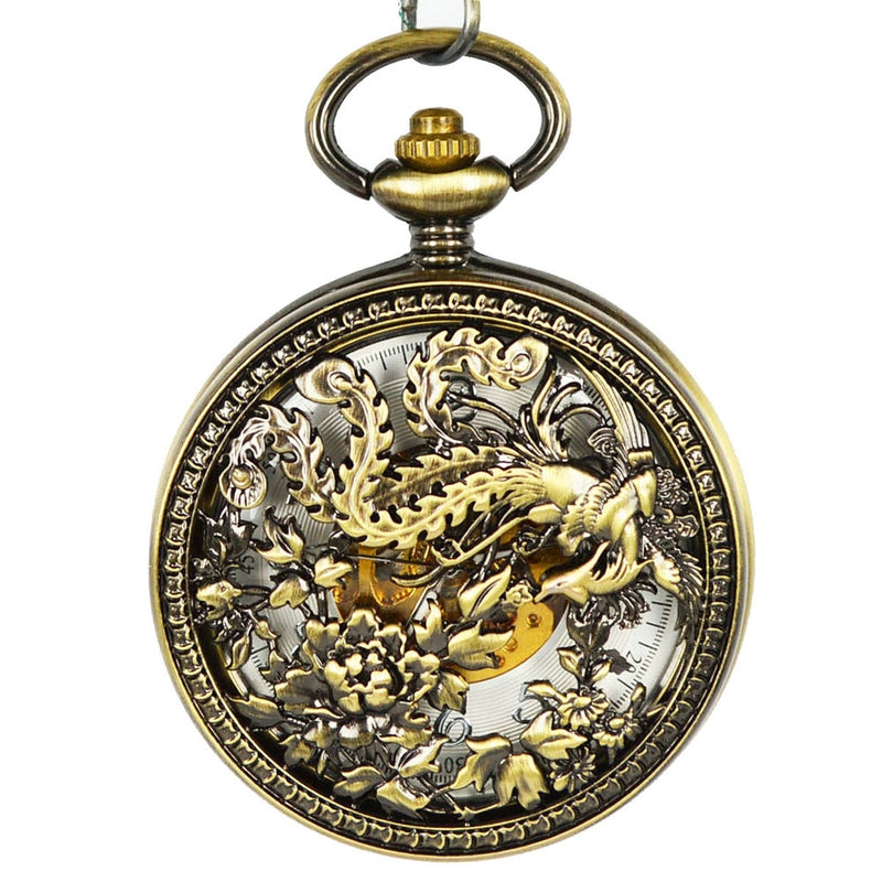 JIJIA JX025 Great Phoenix Metal Automatic Mechanical Watch Pocket Watch
