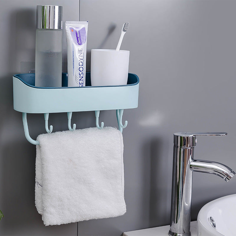 Bathroom Shelf Organizer Bath Shower Gel Shampoo Holder Storage Rack Punch Free