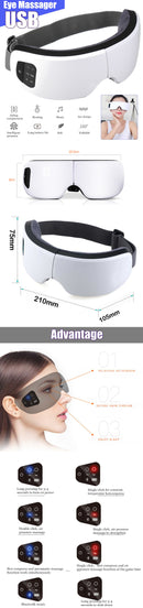 4D Eye Massager Wand USB Wireless Vibration Heat Music Dry Tired Eyes Sport Fitness Technology