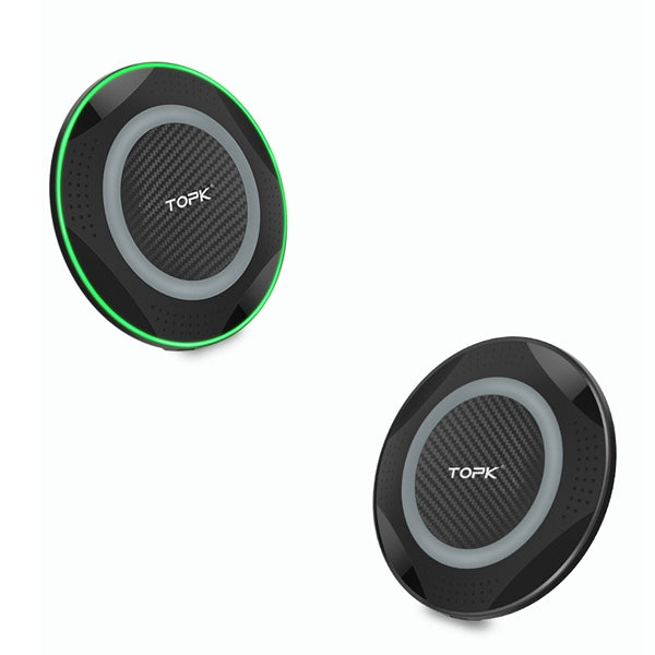 TOPK 10W 5W Wireless Charger Charging Pad With LED Light For iPhone XS MAX XR Note 9 S9 Xiaomi Mix 3