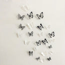 Miico 18Pcs 3D Black White Butterfly Wall Sticker Fridge Magnet Home Decor Sticker Art Applique