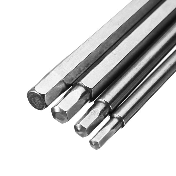 Broppe 4Pcs 150mm H3-H6 Hex Head Screwdriver Bit 1/4 Inch Hex Shank Magnetic Screwdriver Bits