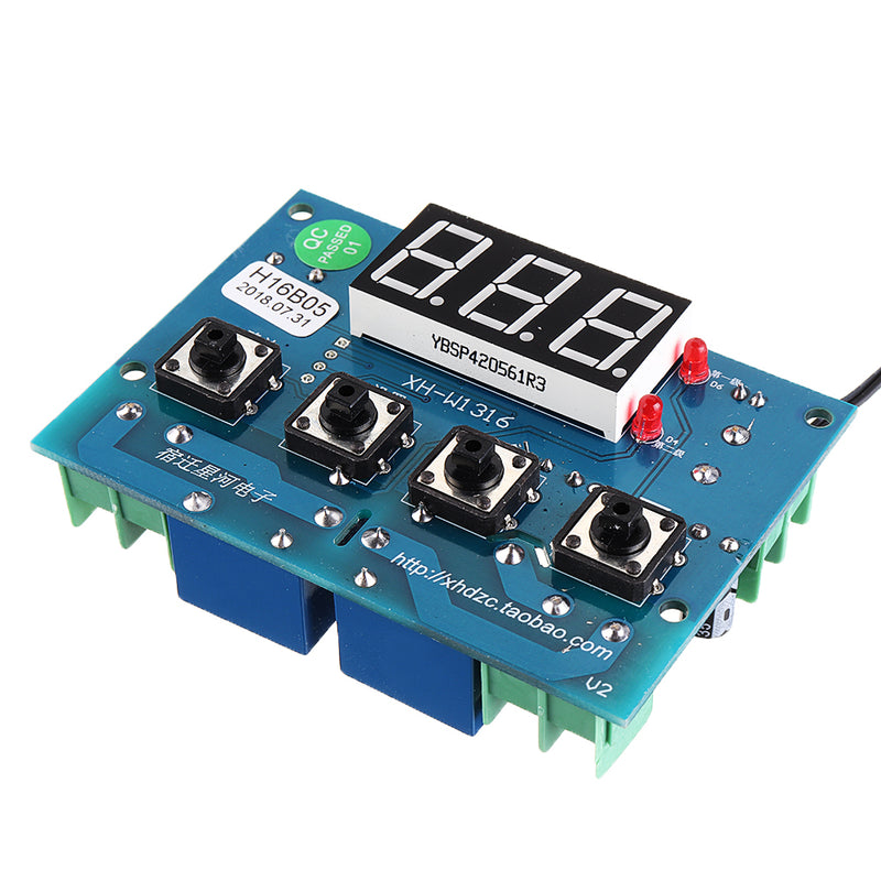XH-W1316 Thermostat Control + Acceleration 2 Relay Temperature Controller DC12V24V High and Low Alarm Controller